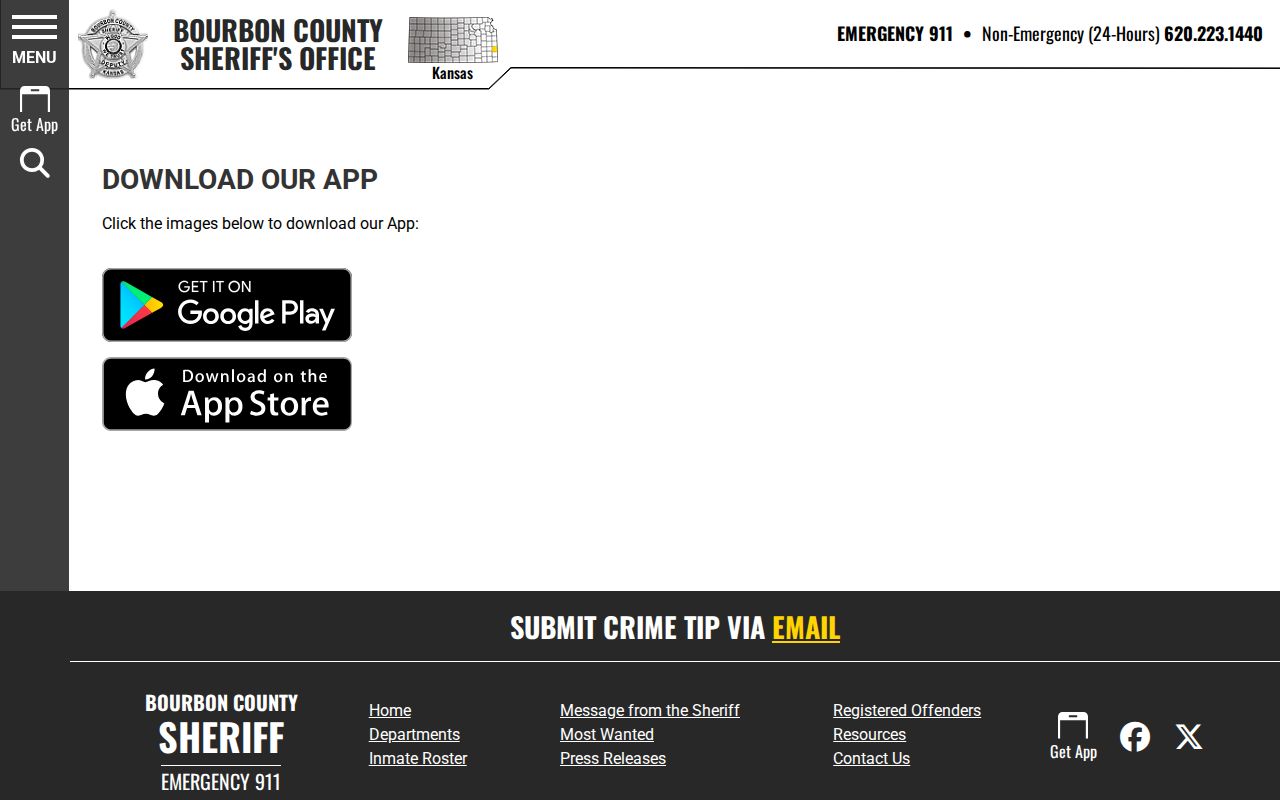 Bourbon County Sheriff app for inmate and arrest record information