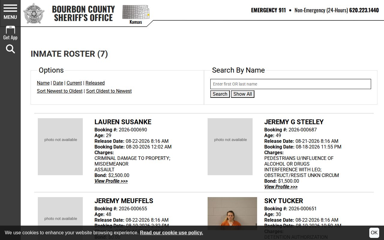 Bourbon County released within 48 hours booking record feed